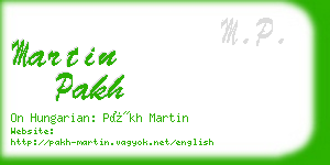 martin pakh business card